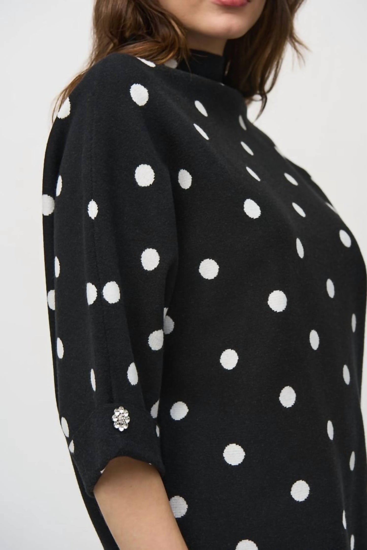 Joseph Ribkoff - Jacquard Dot Print Top Sweater