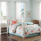 7 Piece Cotton Sateen Comforter Set Coral California King