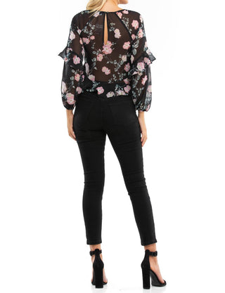 Blue Life - Tomie Ruffle Hem Long Sleeve Top