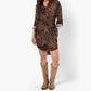 Apricot - Tribal Ikat Patchwork Shirt Dress