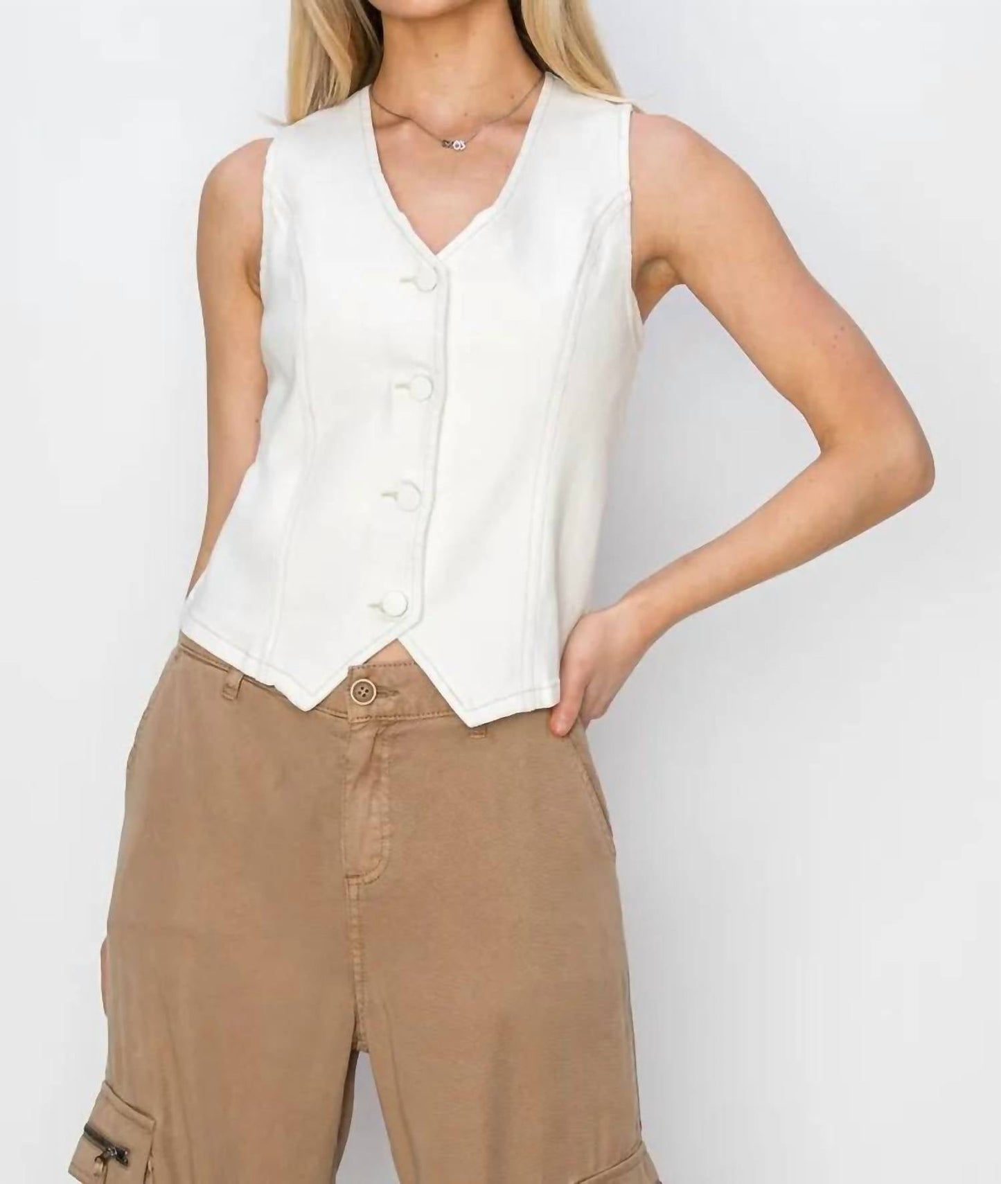 Risen - V Neck Button Down Vest