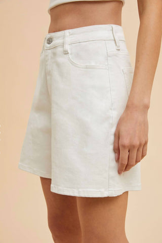Anniewear - High Waist Stretch Mom Shorts