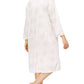 Miss Elaine Women's Plus Size Knit Ruffled-Trim Nightgown Neutral Floral Size 2-Extra Large