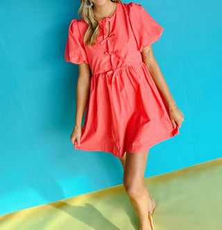 Entro - Steely Balloon Sleeve Mini Dress