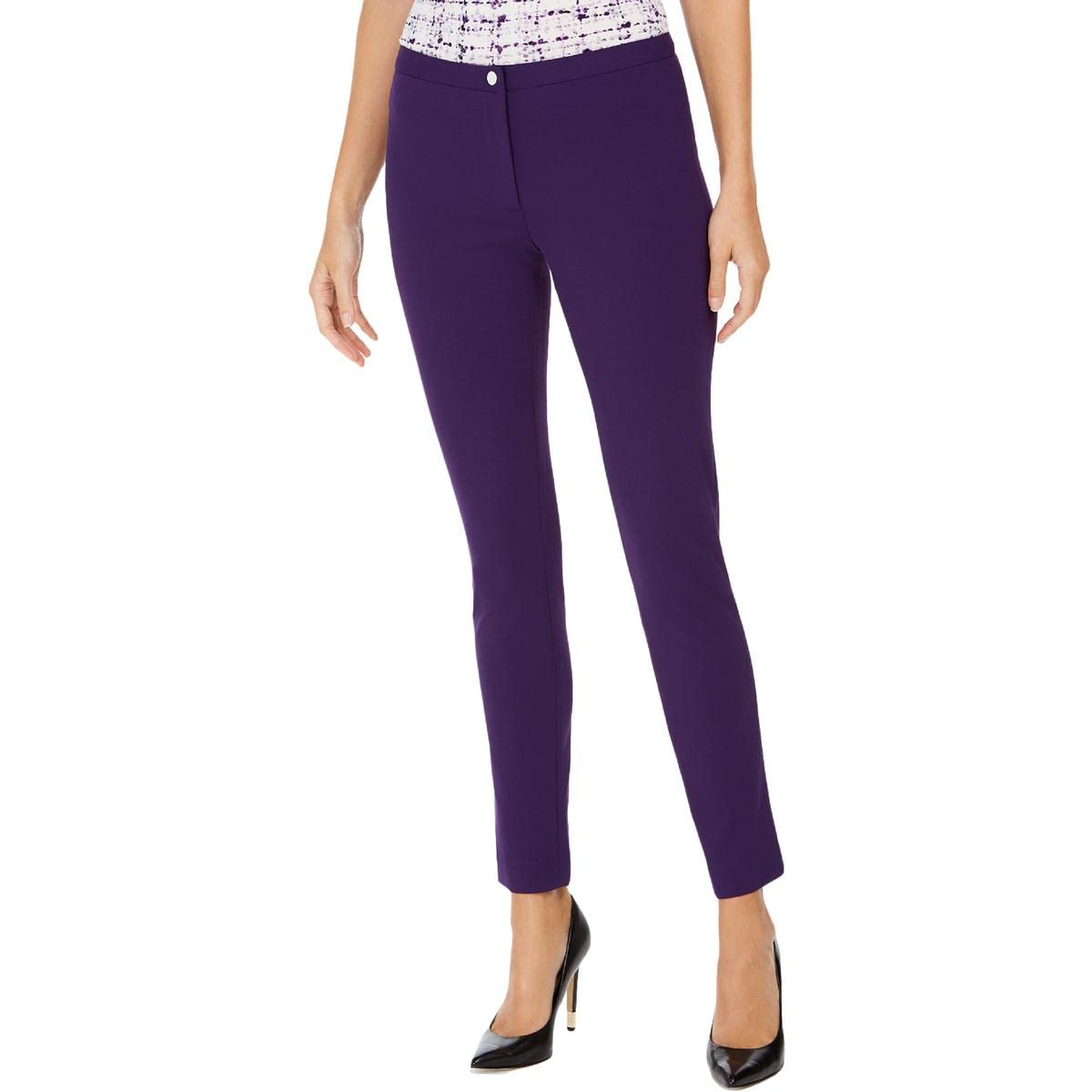 Calvin Klein Womens Highline Skinny Casual Trouser Pants, Purple, 23