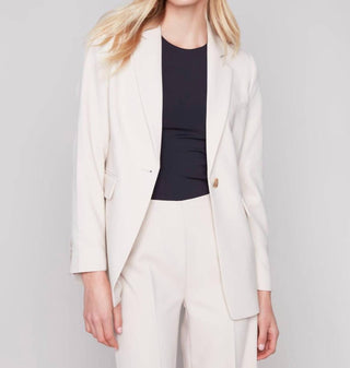 Charlie B - Solid Ruched Back Blazer