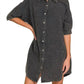Trendsi - Zenana Washed Double Gauze Button Down Shirt Dress