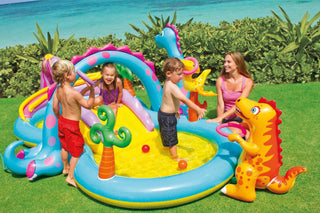 Intex 11ft x 7.5ft x 44in Dinoland Play Center Kiddie Inflatable Swimming Pool