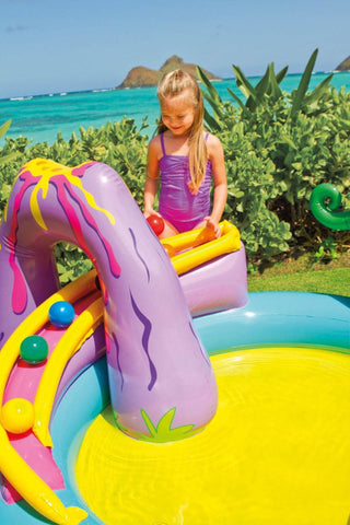 Intex 11ft x 7.5ft x 44in Dinoland Play Center Kiddie Inflatable Swimming Pool