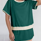 La Society - Colorblock Edge Drop Shoulder T-shirt And Skirt Set
