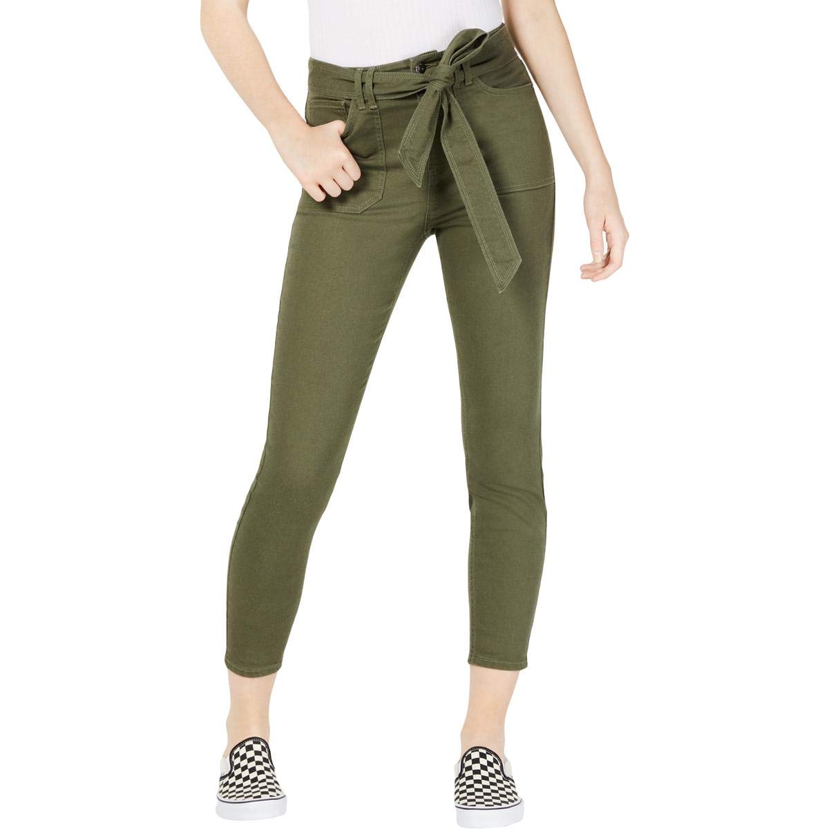 Vanilla Star Womens Juniors Denim Mid-Rise Jeans Green 5