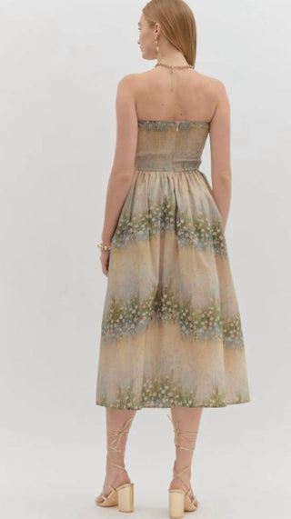 Entro - Strapless Midi Dress