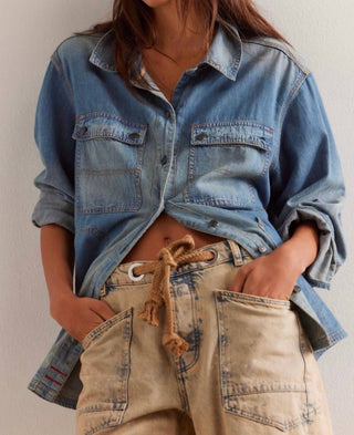 Free People - Moxie Low Slung Pull-on Barrel Jeans