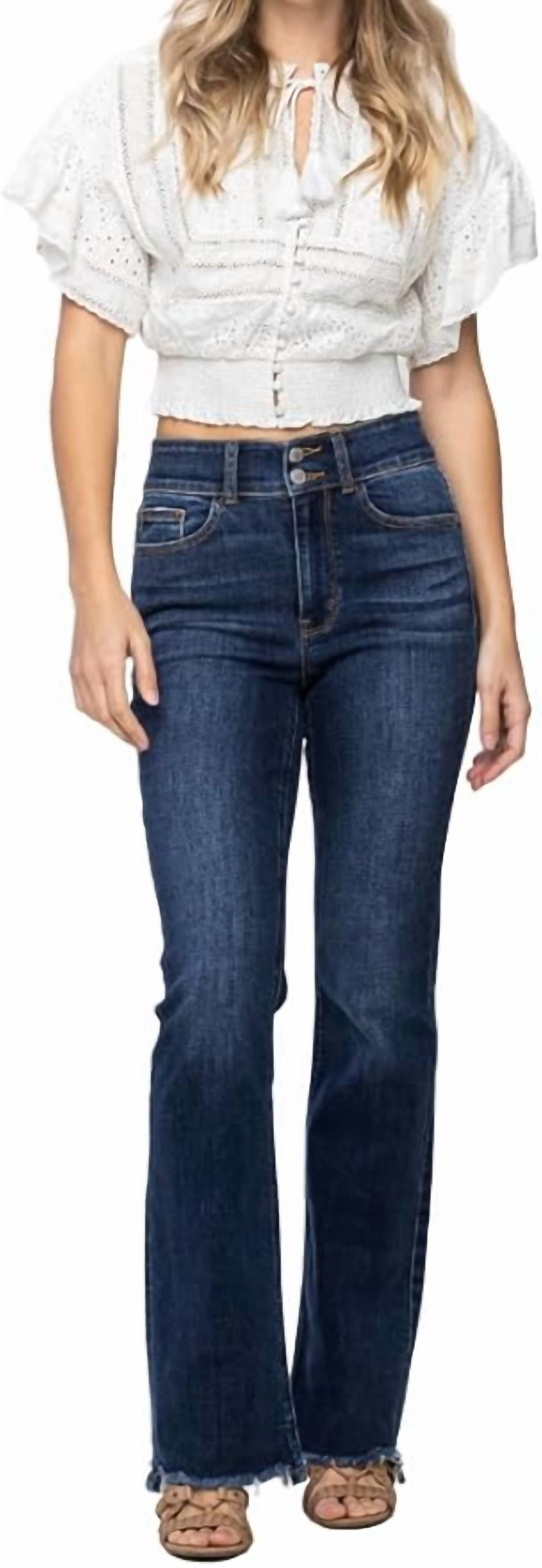 Judy Blue - Women's Frayed Hem Boot Cut Jean