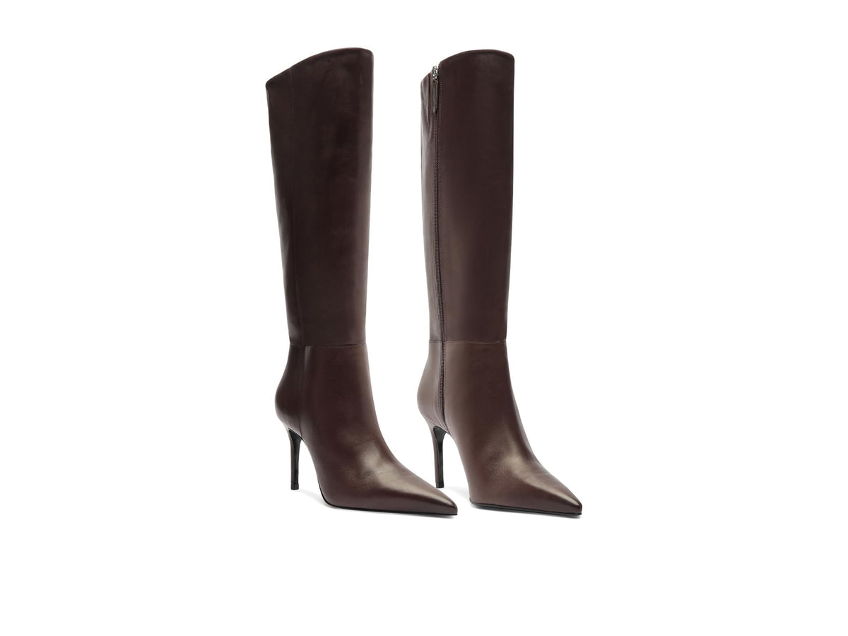 Schutz Womens Mikki Up Dark Chocolate Size 7 Medium Boots