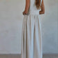 By Together - Skylar Linen Cotton Striped Maxi Dress