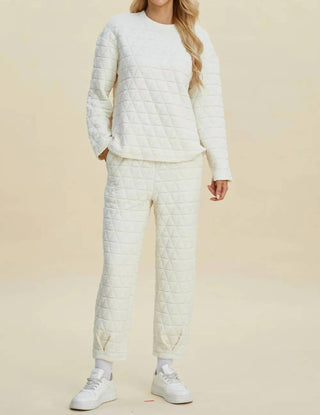 Trendsi - Double Take Full Size Texture Round Neck Long Sleeve Top and Pants Set