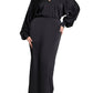 ELOQUII Women's Plus Size Dramatic Sleeve Satin Column Dress - 14, Black Onyx