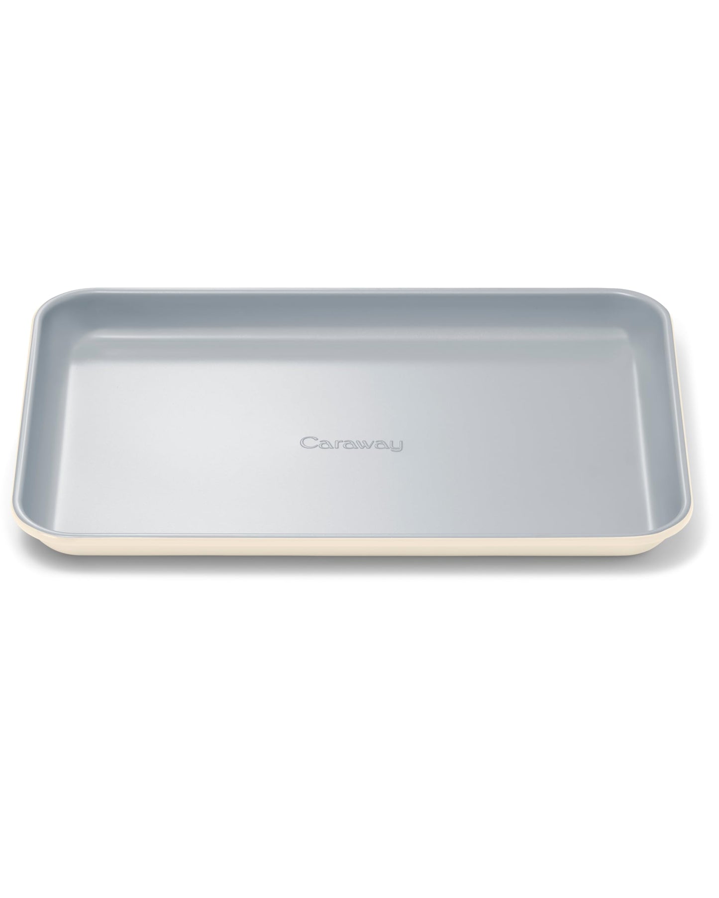 Caraway Nonstick Ceramic Small Baking Sheet 9x13  NonToxic PTFE  PFOA Free  Oven Safe  Aluminized Steel Core  Mini Sheet Pan for Baking Roasting  More  Cream