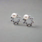 Pearlescent Elegance White Gold Earrings