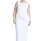 ELOQUII Women's Plus Size Linen Blend Column Skirt - 16, Snow White