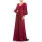 Mac Duggal 67847 Sleeves Dress for Prom - Classy Long Dress for Women Wine