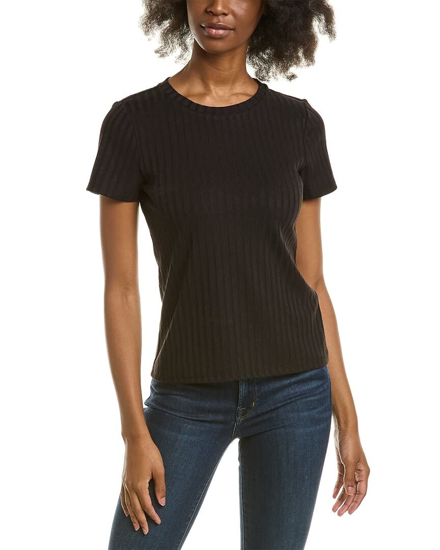 Vince Camuto Cap Sleeve Solid Knit Top Rich Black XS