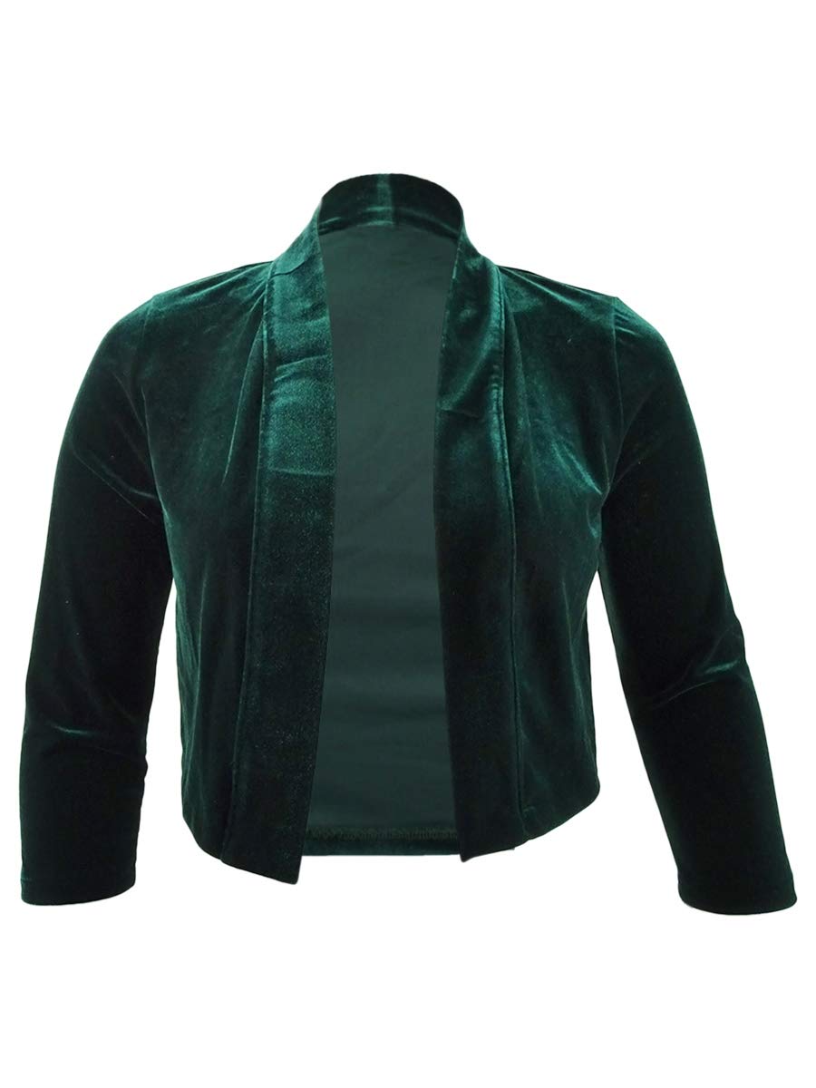 Calvin Klein Womens Velvet Layering Shrug Sweater Green L