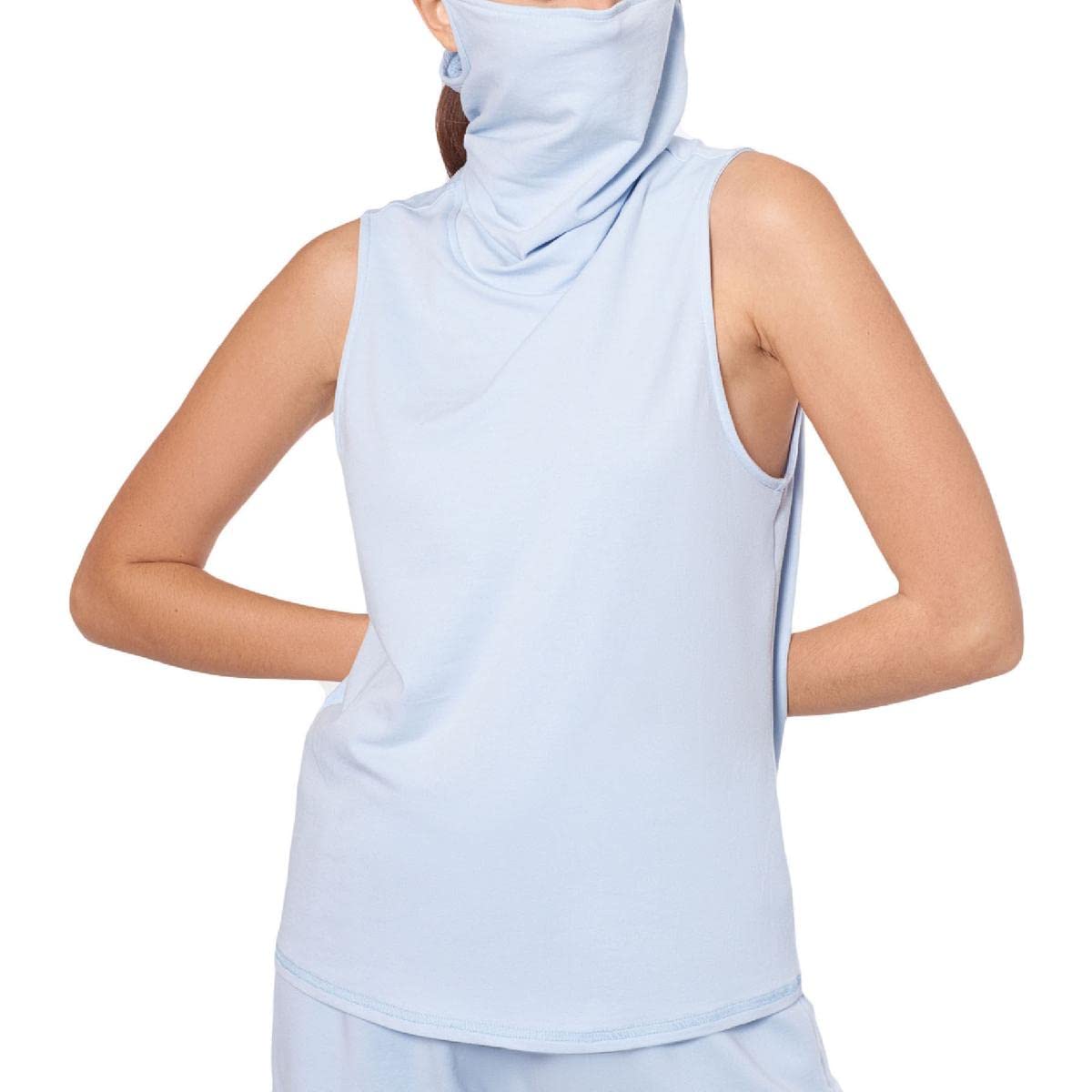 B&A by Betsy and Adam Womens Knit Attached Mask Tank Top Blue M