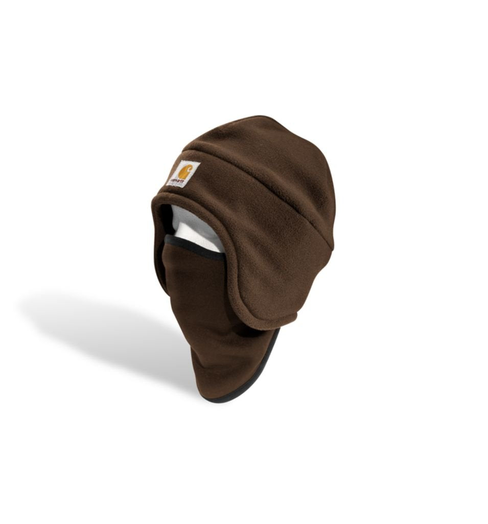 Carhartt Men's Fleece 2-in-1 Headwear,Dark Brown,One Size