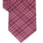 Bar III Mens Cooper Silk Blend Plaid Neck Tie Red O/S