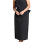 ELOQUII Women's Plus Size Pleated Bodice Bow Detail Dress - 14, Black Onyx