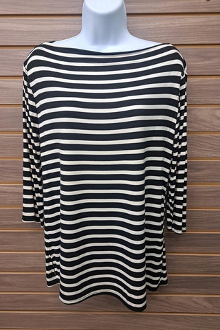 A.Gain - Women's Boat Neck Striped Top