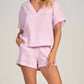 Elan - Short Sleeve Cotton Gauze V-neck Top