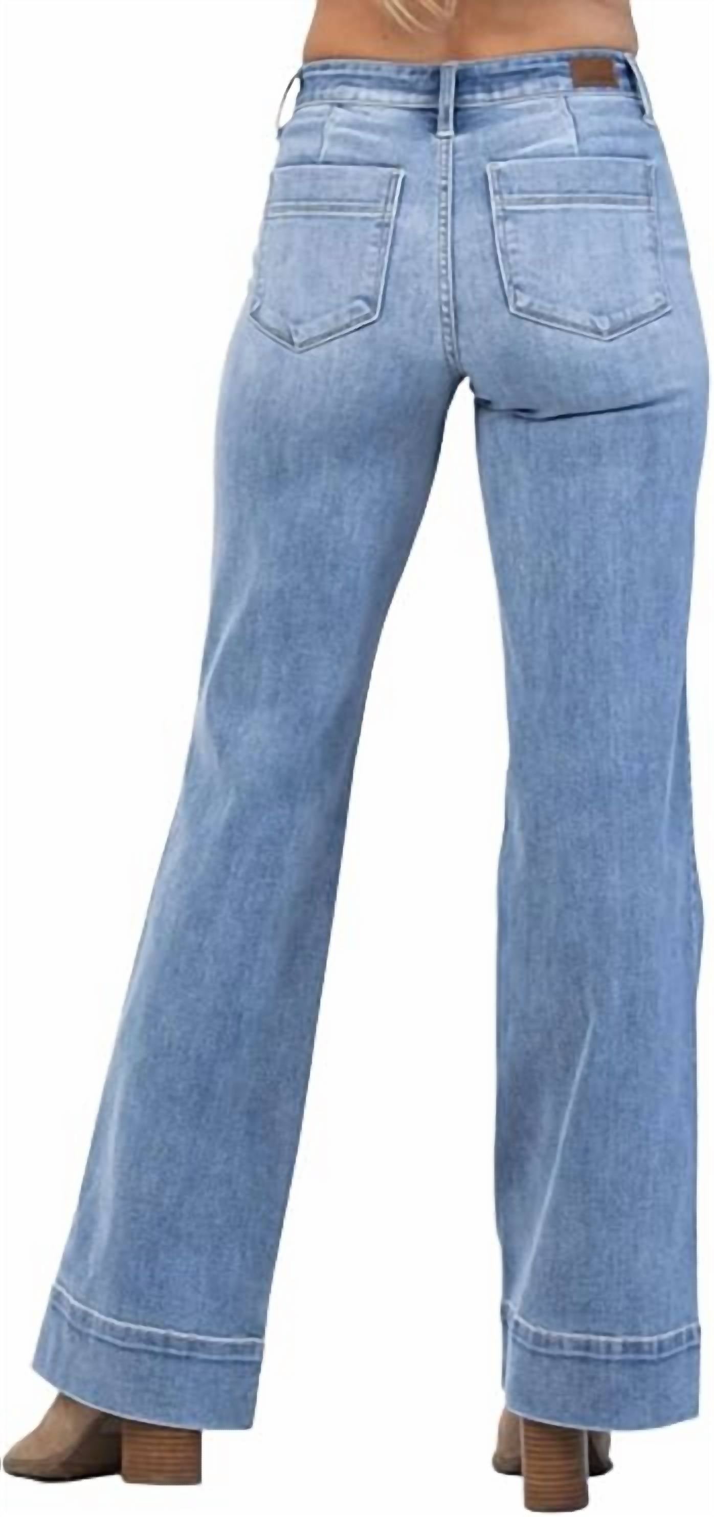 Judy Blue - Mid Rise Wide Leg Jeans