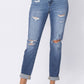 Judy Blue - High Waist Cuffed Boyfriend Jeans
