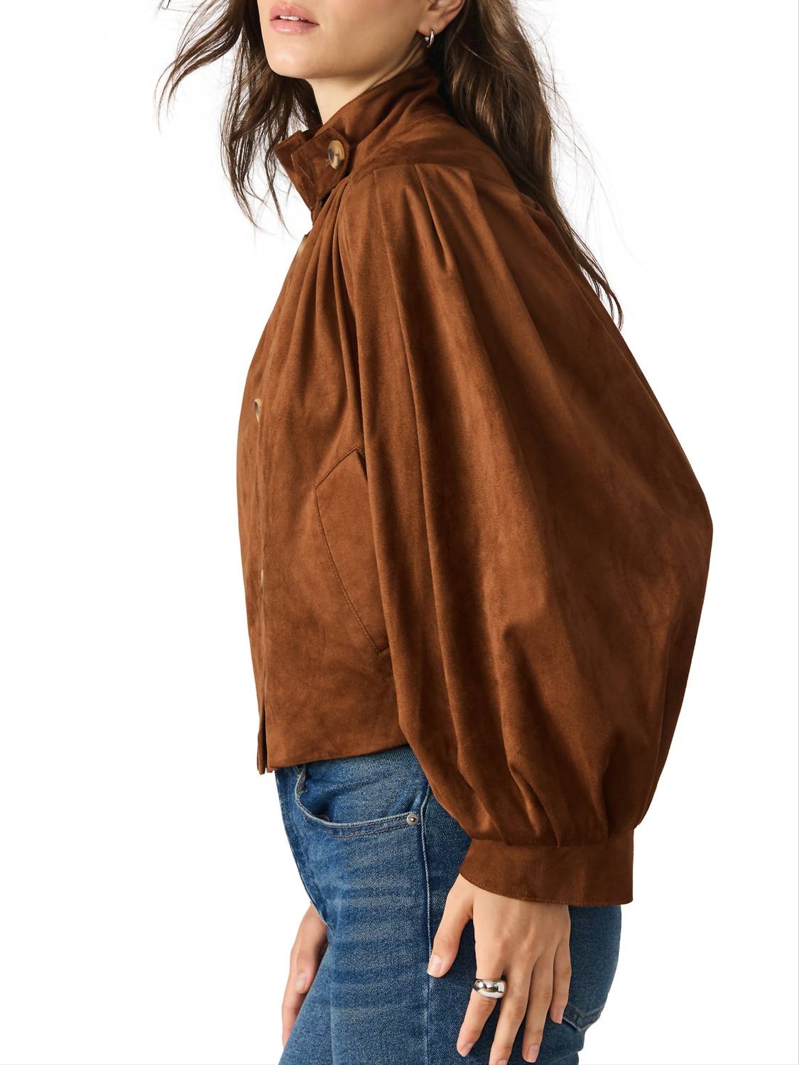 Steve Madden - Dierdra High-collar Faux-suede Jacket