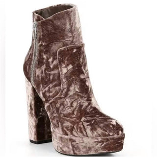 Gianni Bini - Women's Didier Velvet Platform Block Heel Booties