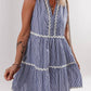 Aapparella - Striped Trim Sleeveless Dress