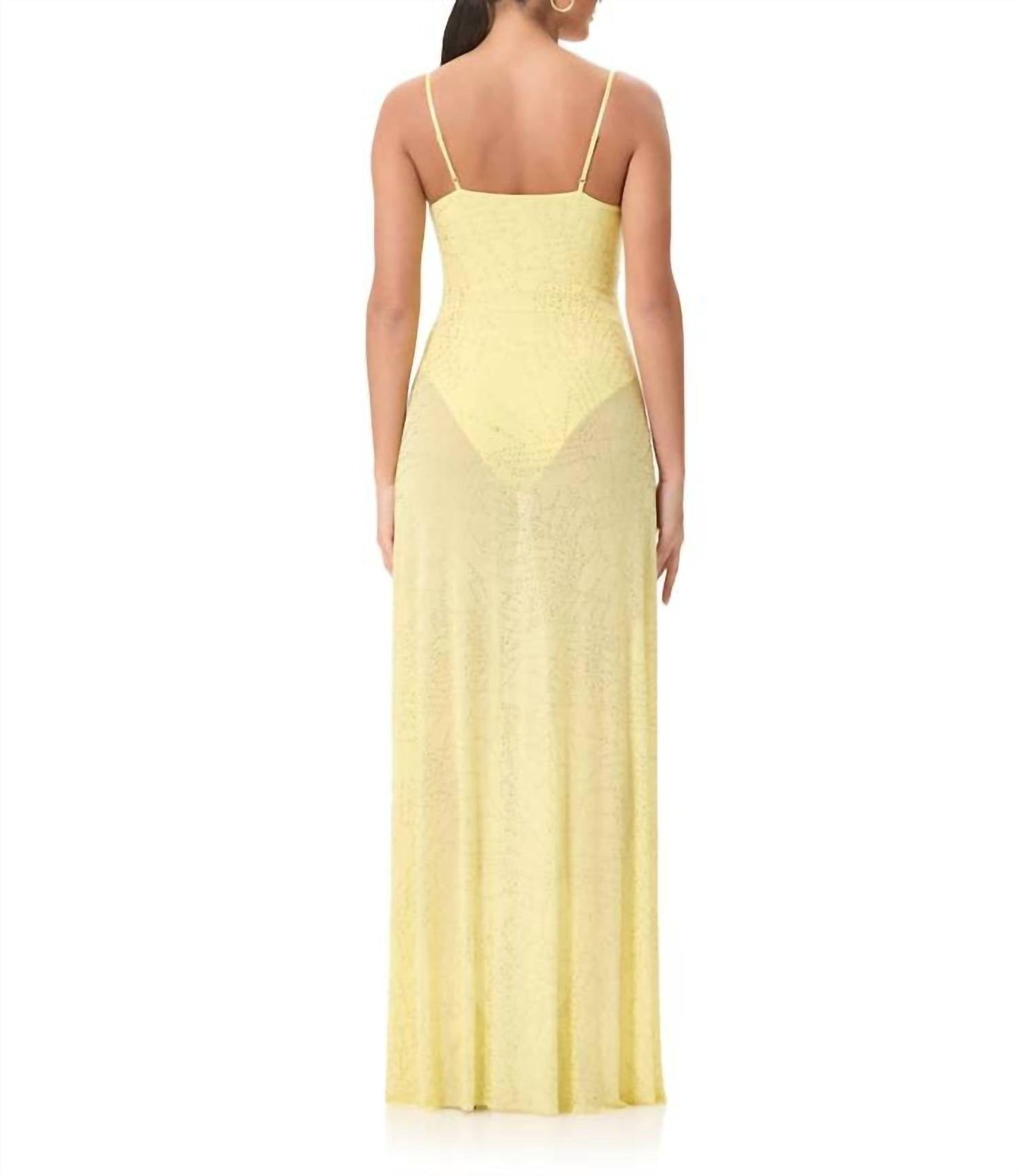 Afrm - Shea Rhinestone Sheer Maxi Dress With Bodysuit