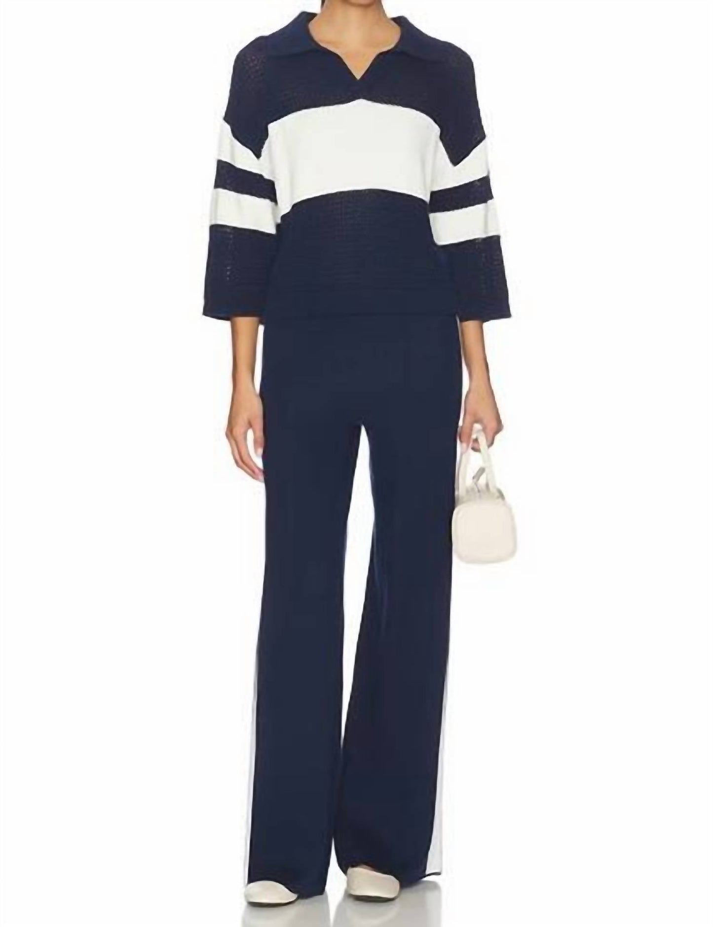 525 America - Merritt Drawstring Striped Wide Leg Pants