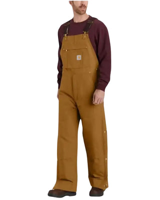 Carhartt Mens Loose Fit Insulated Bib Overall Brown - Large