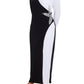 ELOQUII Women's Plus Size Colorblock Embellished Maxi Dress - 14, Black Onyx Bright White