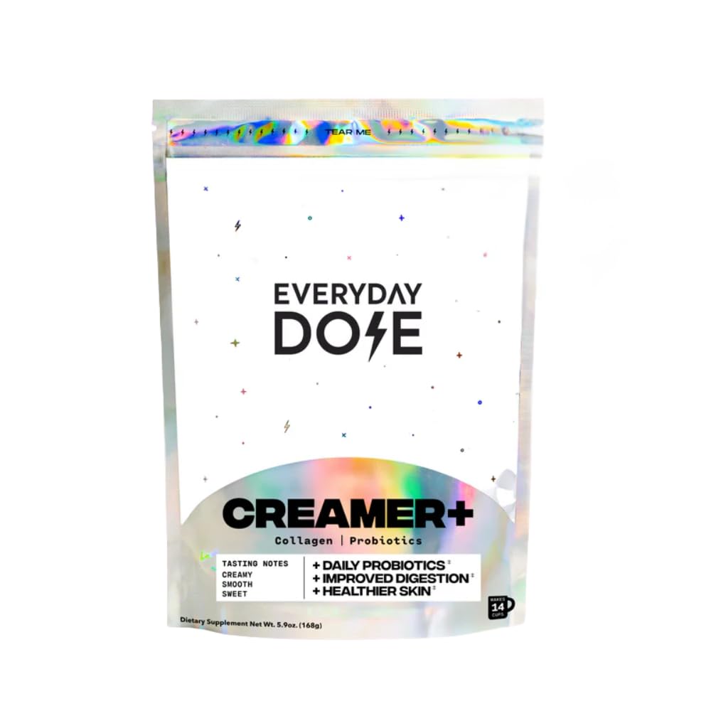 Everyday Dose Creamer with Collagen & Probiotics – A2 Milk Creamy Coffee Creamer for Gut Health, Energy, Mental Clarity, Immune Support, Skin & Nails – 14 Servings