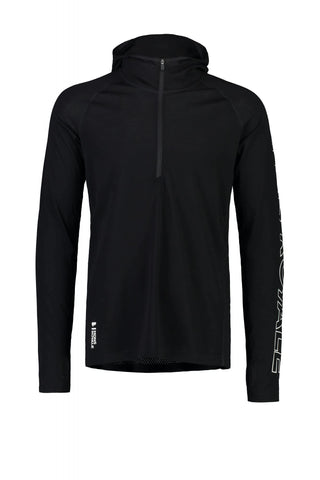 Mons Royale Temple Tech Hooded Zip Top - Men's Black