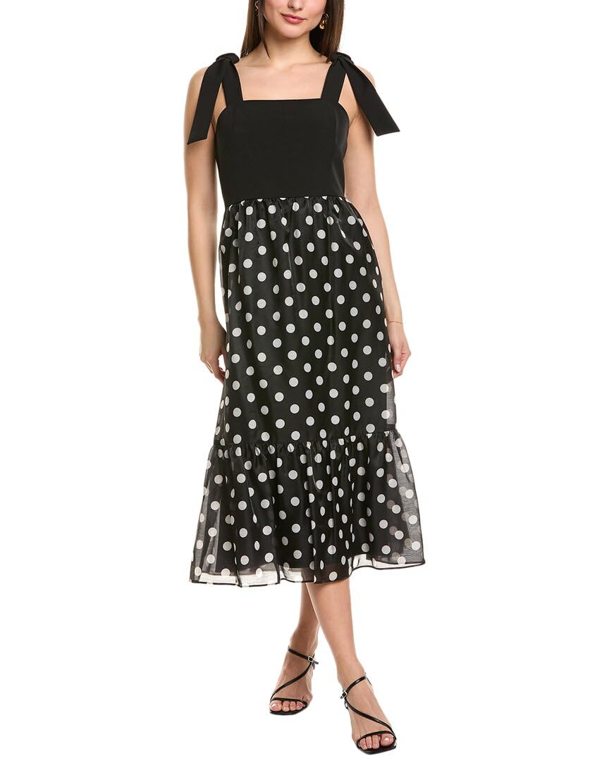 Anne Klein Tie Strap Midi Tiered Skirt
