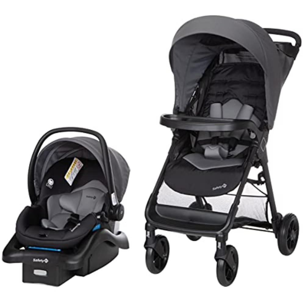 Safety 1st Smooth Ride Travel System Stroller and OnBoard FLX Infant Car Seat Newborn to Toddler Baby Combo EasyInstall Large Canopy Ample Storage Foldable RearFacing 430 lbs Monument
