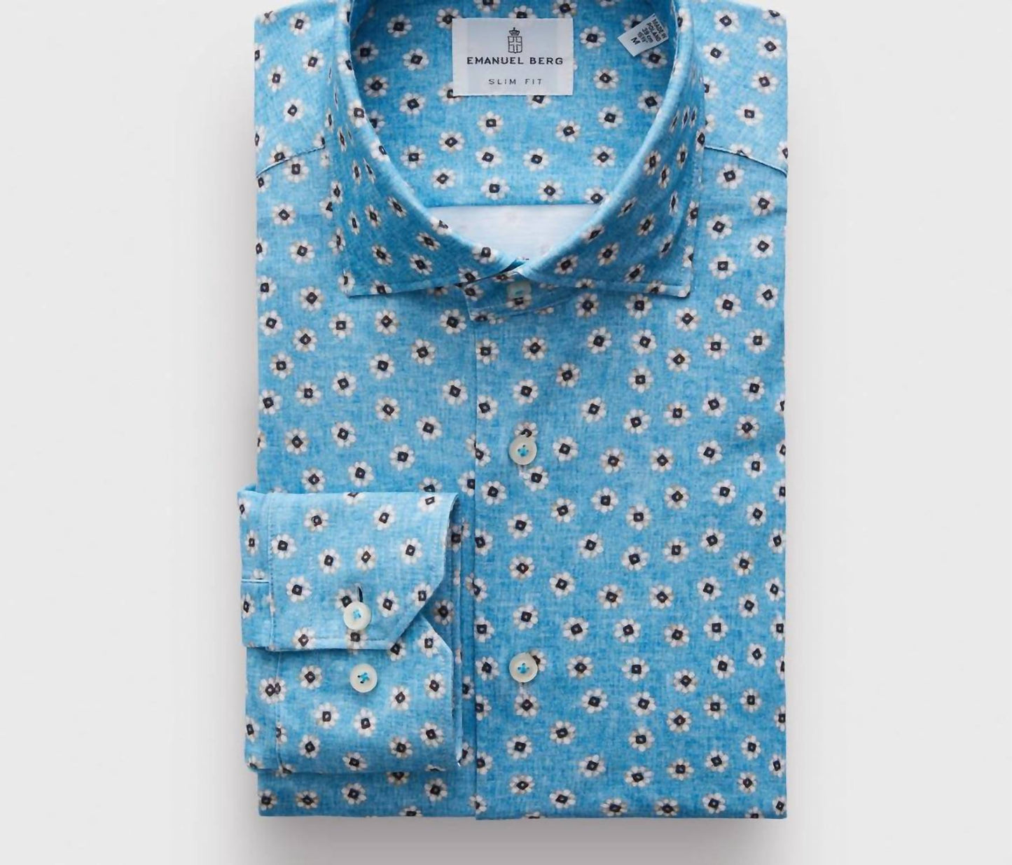 Emanuel Berg - Modern 4Flex Stretch Knit Shirt Turquoise