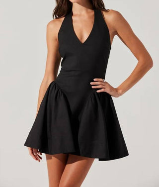 Astr - Nicole V Neck Halter Mini Dress