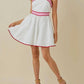 Baby Pink - Colorblock Strap Design Halter Neck Mini Dress